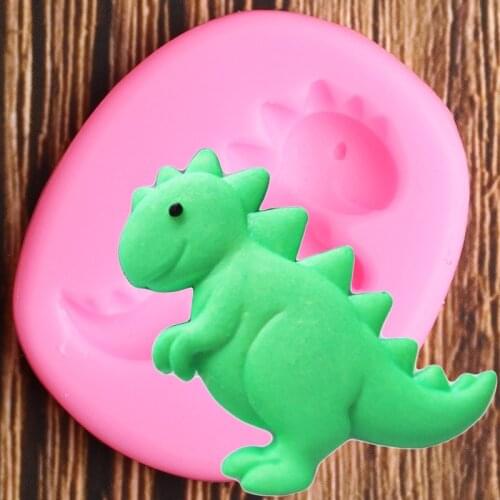 Dinosaur Silicone Molds Cupcake Topper Fondant Mold DIY Baby Birthday Cake Decorating Tools Chocolate Candy Moulds