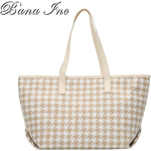 Totes Bags For Woman 2021 Cotton Woven Designe Women Canvas Shoulder Bag Female Shopping Purse Female Large Shoulder Bags