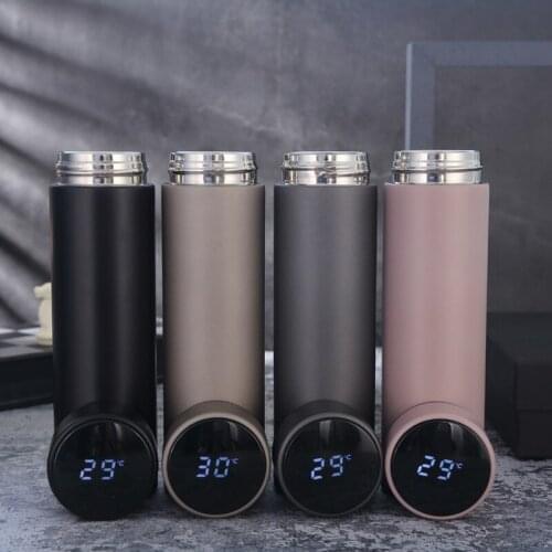 500ml Intelligent Temperature Display Thermos Mug Stainless Steel Thermos Bottle Portable Business Gift Cup Water Bottle Custom