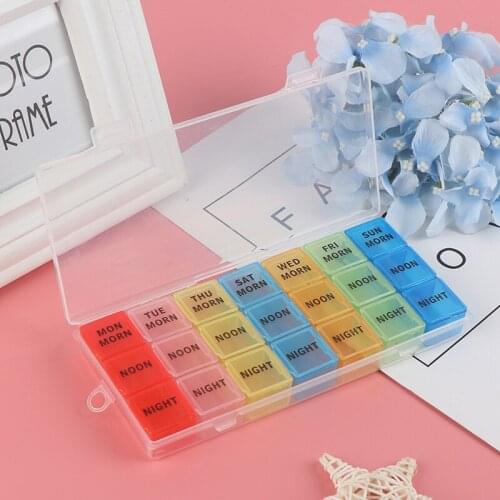 7 Day/Geek Pill Box Medicine Storage Tablet Pill Sorter Month Case Organizer 21 compartments Pill Case