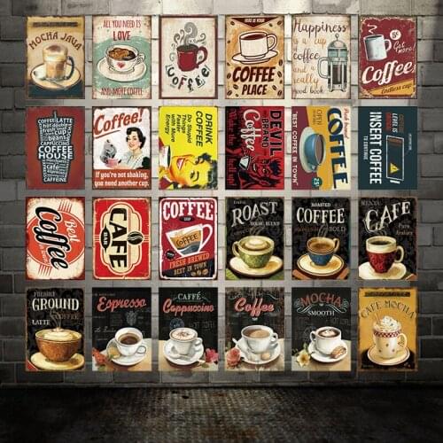 [ WellCraft ] Love Mocha Drink Best Coffee Vintage Tin Signs Posters Retro Wall Plaque Custom Man Cave Bar Pub Decor WX-17