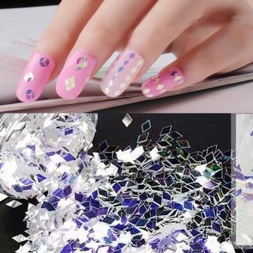 1Box Nail Art Mermaid Flakes- Iridescent shift -Unicorn Nail Glitter Flakies 2mm Rhombus Colorful Nail Art Sequins Paillette