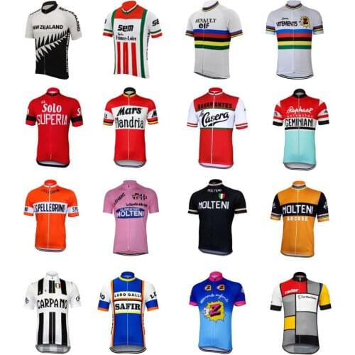 16 style retro cycling jerseys summer short sleeve bike wear red white pink black jersey road jersey cycling clothing braetan