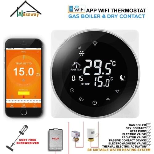 2 in 1 Gas Boiler & Underfloor Warm System THERMOSTAT WIFI Temperature controller for dry contact & radiator