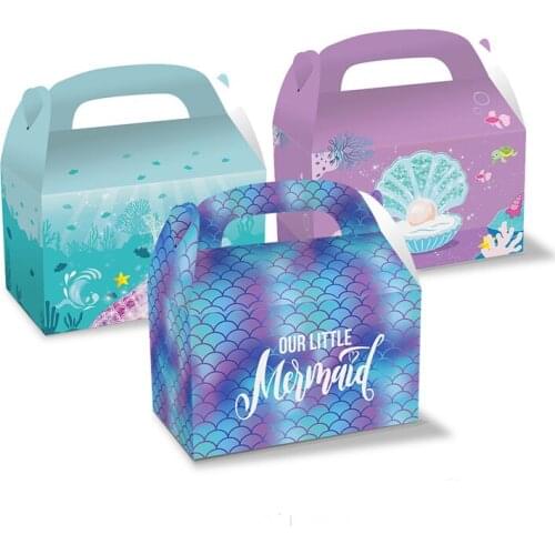 3pcs Colorful Mermaid Gift Bags Candy Boxes