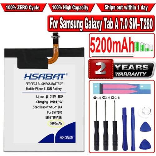 HSABAT 5200mAh EB-BT280ABE Battery for Samsung Galaxy Tab A 7.0 SM-T280 T280 T285