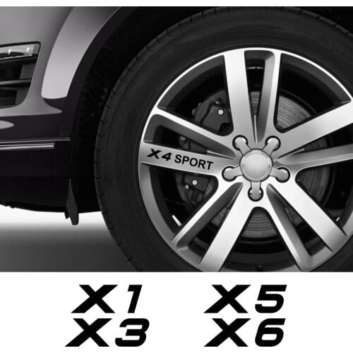 4PCS Car Wheel Rim Stickers For BMW X5 E70 F15 G05 X1 F48 X3 F25 X6 E71 X2 F39 X4 F26 X7 G07 Auto Accessories Vinyl Film Decals