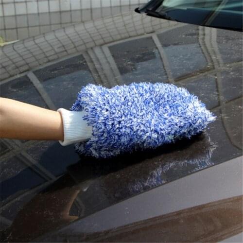 Car Wash Mitt No-Scratch Absorbent Long Plush Microfiber Car Washing Glove Wet And Dry Use Car Cleaning Clean Glove