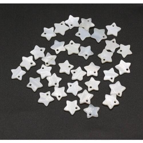 20 Pcs Natural Shell Bead Pendant Necklace Accessories Pentagram Shape Shell Bead Charms for Jewelry Making Bracelet Earrings
