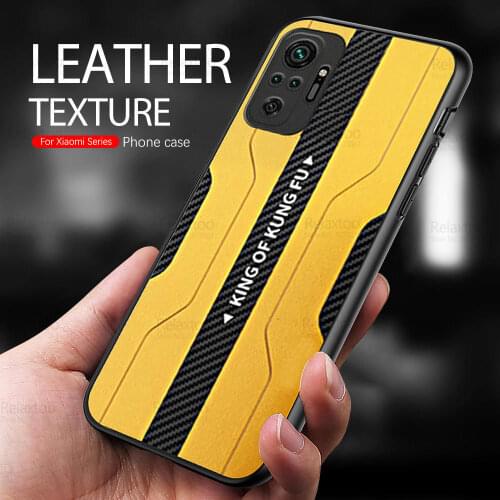 Carbon Fiber Back Leather Case For Xiaomi Redmi Note 10 Pro 9S 9T Redmy Not 10s Note10 10Pro Camera Protective Phone Cover Coque