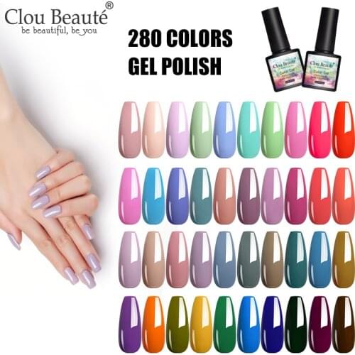 Clou Beaute 280 Colors Gel Polish Paint Hybrid Nail Gel Set Manicure Semi Permanent Vernis Top Coat Primer Gel Varnish Lacquer