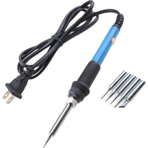 Electric Soldering Iron Gun Adjustable Temperature 110V 220V 60W Welding Solder Rework Station Heat Pencil 5pcs Tips Repair Tool