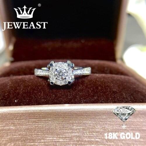 Natural Diamond 18K Gold Pure Gold Ring Beautiful Gemstone Ring Good Upscale Trendy Classic Party Fine Jewelry Hot Sell New 2020
