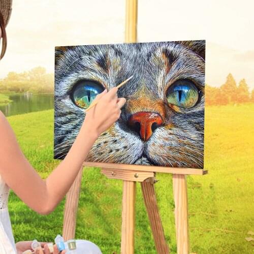 Cat Animal Paint By Numbers Package Acrylic Paints 40*50 Canvas Pictures New Design Kids Drawing