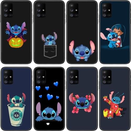 Stitch Phone Case Hull For Samsung Galaxy A 50 51 20 71 70 40 30 10 80 E 5G S Black Shell Art Cell Cove