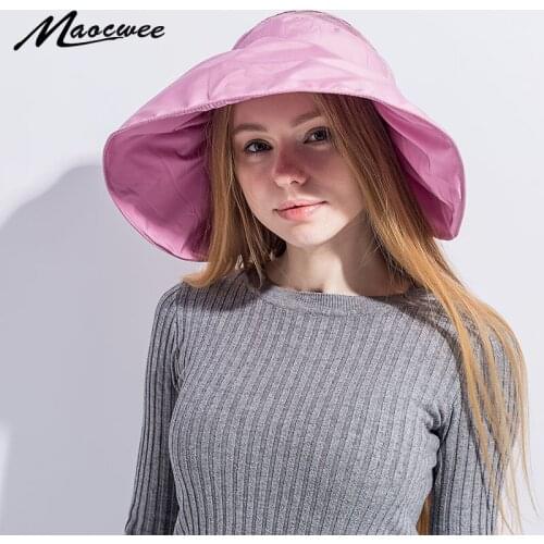 Summer hats for women chapeu feminino new fashion visors cap sun collapsible anti-uv hat wide Brim Stylish hats for girls