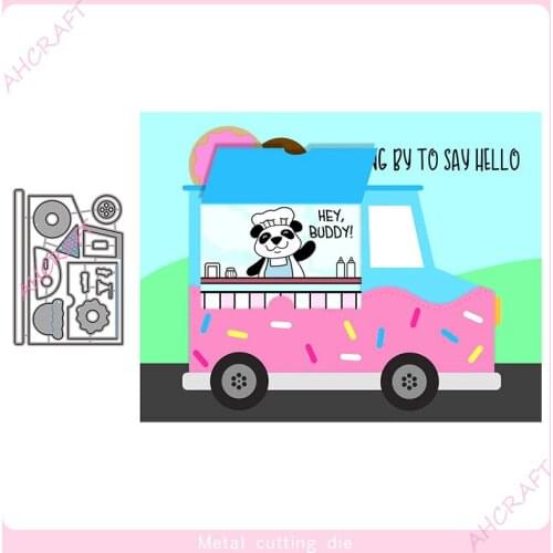 Catering Truck Metal Cutting Dies for DIY Scrapbooking Photo Album Decorative Embossing Paper Card Crafts Die 2021