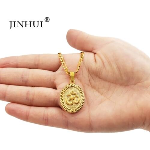 JINHUI fashion New women gold color oval necklaces pendant 45cm chain Giving girl Friend gifts Party wear Jewelry