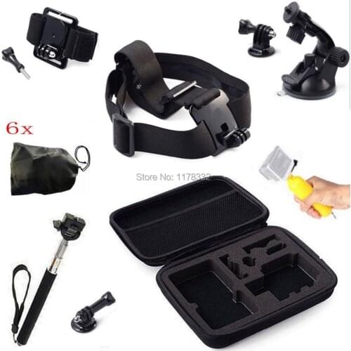 Monopod Floating Grip Head Wrist Mount Bag Accessory + Small Bags +Suction Cup + Screws For GoPro HD hero 2 3 3+ 4