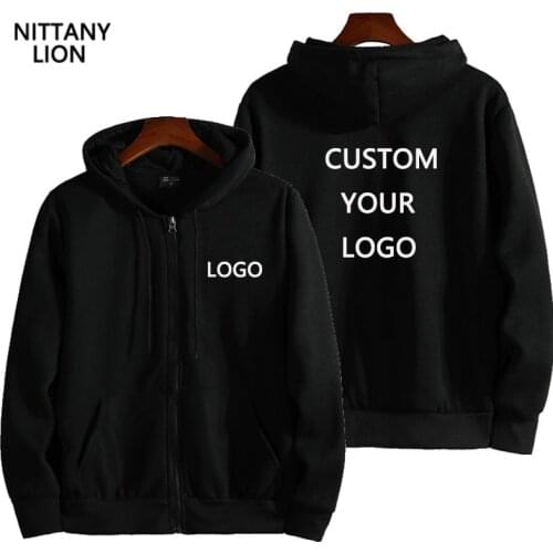 Custom Logo Mens and Womens Zipper Sweatshirt 2021 Jacket Coat Hooded Sweatshirt Long-Sleeved Pullover Solid Color Tops