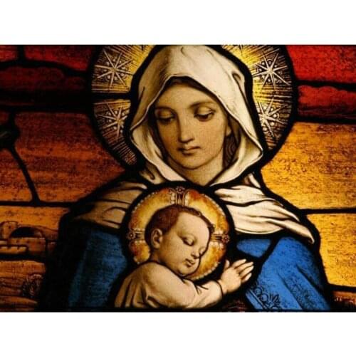 5D DIY Religion Virgin And Child Diamond Painting Full Drill Embroidery Cross Stitch Mosaic Craft Kit Home Decor Gift