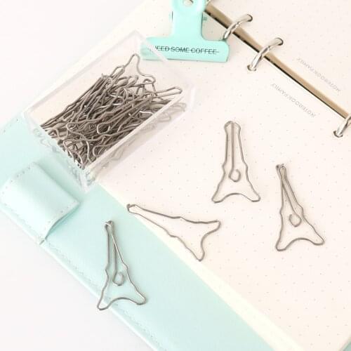 TUTU 20pcs/lot original creative Cramp iron office school paper clips set stationery kawaii student bookmark clips set H0305