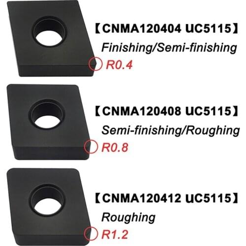 10PCS CNMA120404 CNMA120408 CNMA120412 UC5115 Carbide Inserts Flat External Turning Tool CNC Lathe Cutter Tools For Cast Iron