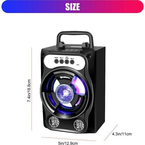 Portable Bluetooth Speaker Stereo Super Bass Mic Wireless Multimedia Loudspeaker