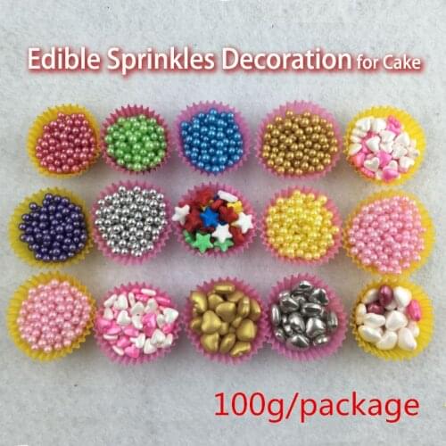 Heart,Golden Sliver,Jimmie Colorful Sprinkles Cake Edible Decoration,100g ,Decorating for Cup Cake, Dessert, Ice cream, Donuts