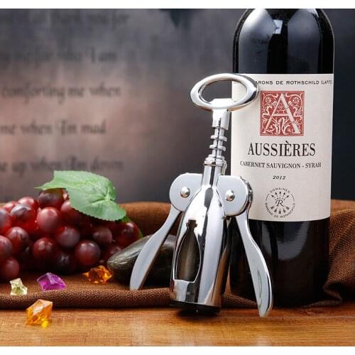 1PC Professional Stainless Steel Wine Bottle Opener Handle Pressure Corkscrew Red Wine Opener Kitchen Accessory Bar Tool KX 134