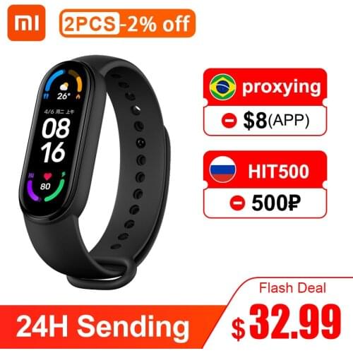 Global Version Xiaomi Mi Band 6 Smart Bracelet 5 Color AMOLED Miband 6 Fitness Traker Heart Rate Waterproof Smart Band 5