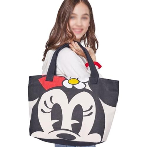 Disney Mickey Minnie Cartoon Bag double-sided Tote Bag Fashion Canvas Handbag Women Shoulder Bag Festival Girl Gifts