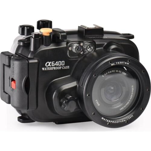 130ft/40m Waterproof Box Underwater Housing Camera Diving Case for Sony A6400 With 16-50mm Lens Camera Bag Case Cover
