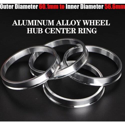 4Pcs High Quality Customized Alloy Centric Spigot Wheel Spacer Hub Rings 56.6mm ID to 60.1/72.6/74.1mm OD