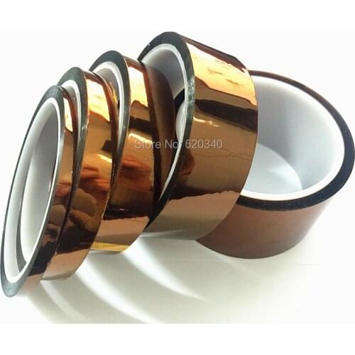 High Quality 5pcs/lots 5/12//20/30/50mm X 33m High temperature tape BGA Heat Resistant Polyimide Free Shipping