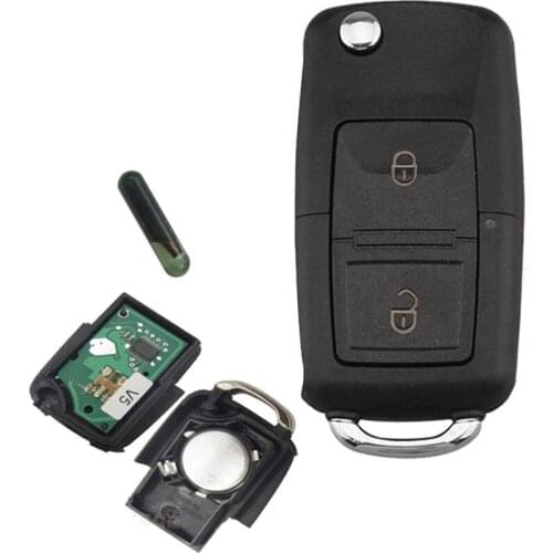 2 Button Smart Remote Key Fob 433Mhz ID48 Chip With Rubber Pad for VW