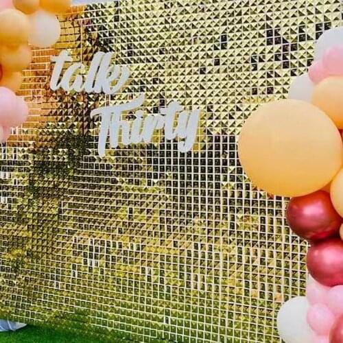 3d Gold Sequin Backdrop Panel Shimmer Wall Clear Grid Back Wedding Backdrop Party Background Photo Booth Stage Decorate Board