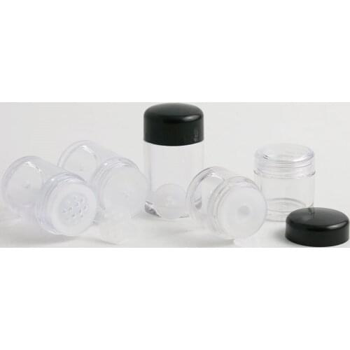 500 x Travel Empty Small 5G 10g Clear Plastic Powder Sample Jar 5ml 10ml Powder Case with 1 3 12 Holes Cosmetic Powder Jar