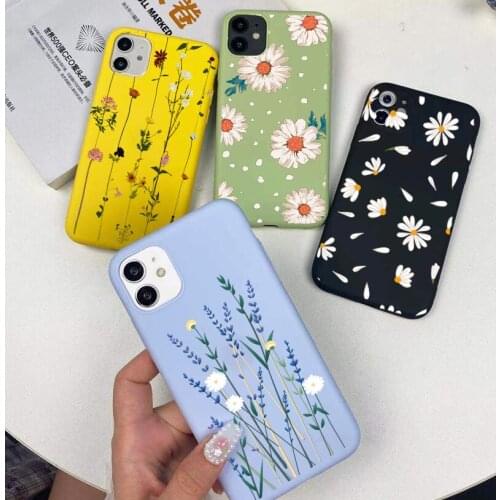 Case For IPhone 11 Pro Max 12 Mini X XR XS Max 7 8 6 6s Plus 5 5S SE 2020 13 Cover Flower Little Daisy Shockproof Silicone Funda