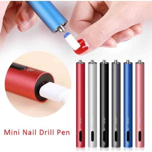 Mini Electric Nail Drill Machine Portable Manicure Pedicure Polish Pen File Buffer Nail Art Tools USB Rechargeable