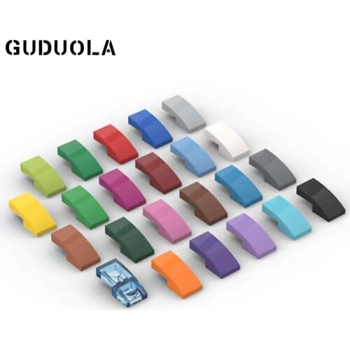 Guduola Slope 1x2 Curved 11477 Special Brick Plate with Bow 1x2x2/3 Building Block Small Particle Parts 130pcs/lot