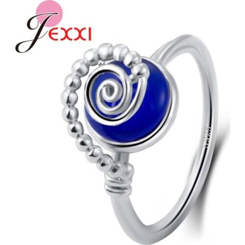 Spiral Shape Unique Design 925 Sterling Silver Cubic Zirconia Rings For Girlfriend Gift Sweet Lovely High Quality