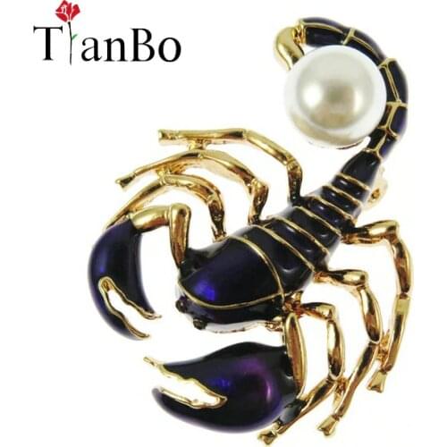 Red And Purple Enamel Scorpion For Women And Men Alloy Animal Party Weddings Banquet Brooch Gifts