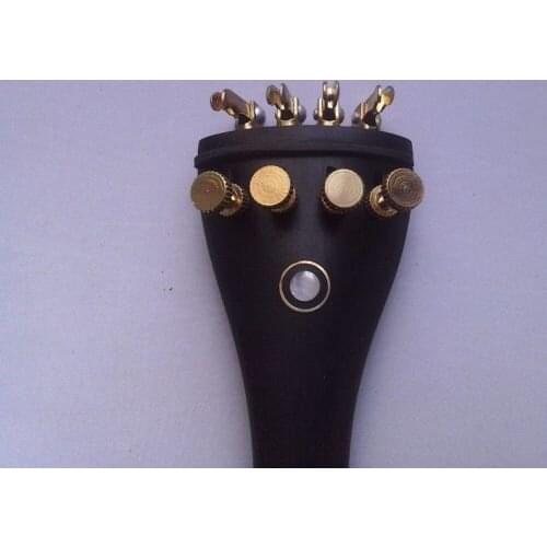 Best Violin part,1pcs natural ebony violin tailpieces 4/4 with tuners/Tail Guts