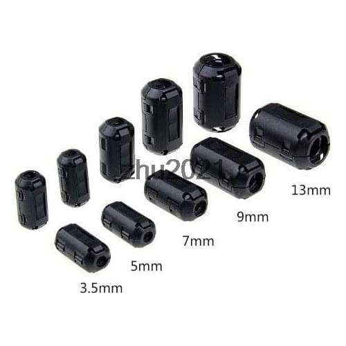 10pcs TDK 3.5mm/5mm/7mm/9mm/11mm/13mm Magnetic Ring Clip-on RFI EMI Filter Ferrite Core Around Black Gray