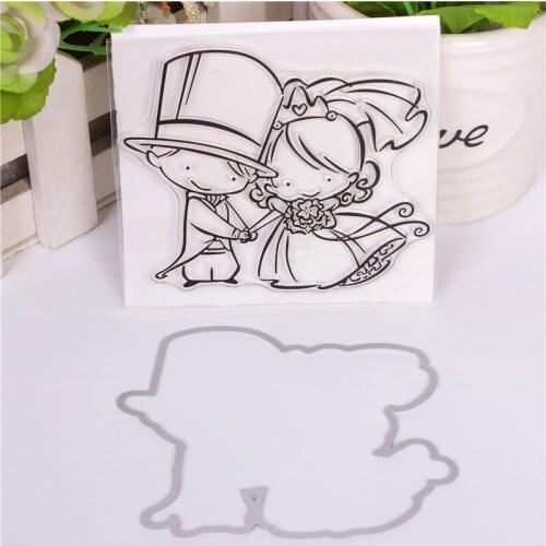 Boy Girl Cartoon Pattern Stamp And Metal Die Scrapbooking Alphabet Stamp Embossing Craft Making Silicone Transparent Stamps