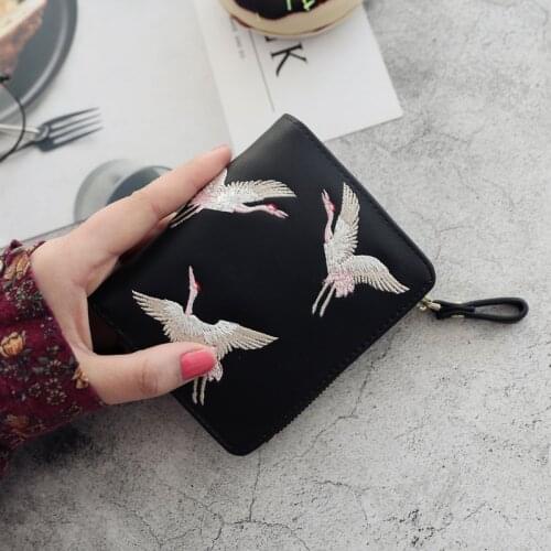 Lovely Birds Printed Mini Wallet Women PU Leather Fashion Zipper Coin Purse Woman Clutch Purses Cards Holder Ladies Coin Pocket