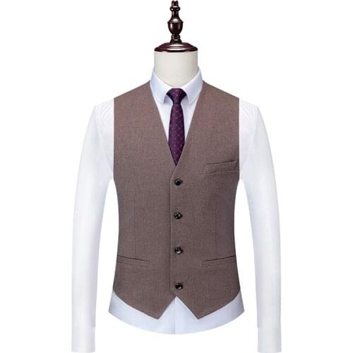 Mens Black Gray Wedding Suit Vests For Men Slim Fit Dress Vest Male Formal Tuxedo Waistcoat Business Casual Sleeveless Jacket