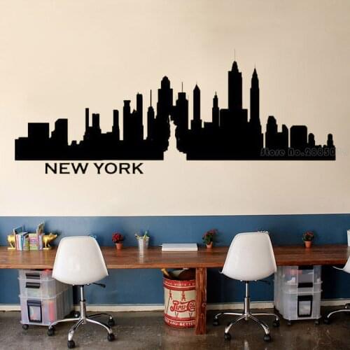 New York Skyline Wall Decal USA City Silhouette New York Cityscape Wall Sticker Mural Living Bedroom Wall Art Decor Decal LL910