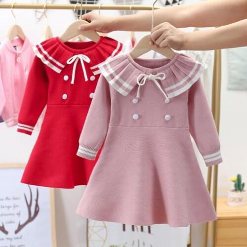 New Baby girl Autumn Winter Knitted Dress Children Warm Sweater Dresses for Kids Casual Clothing Princess Dress Christmas Gifts